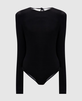 Materiel Black bodysuit with open back PF25MA470BDBK