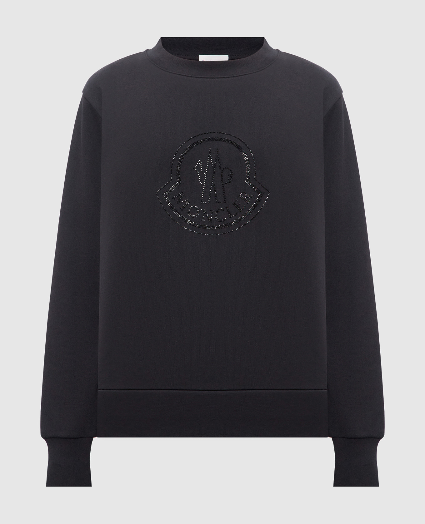 Black sweatshirt with crystal logo Moncler
