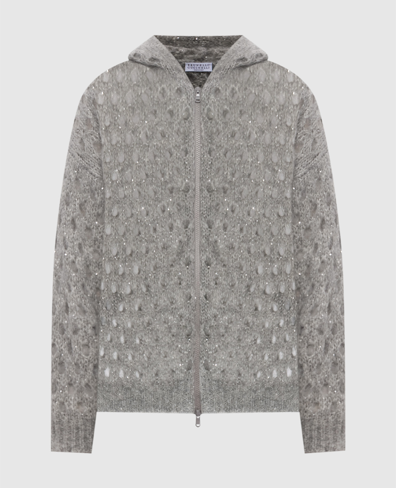 

Gray openwork cardigan with wool Brunello Cucinelli, Grey