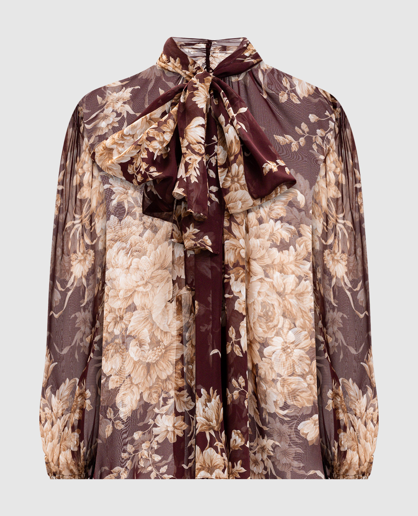 

Burgundy silk blouse with floral print Dolce&Gabbana