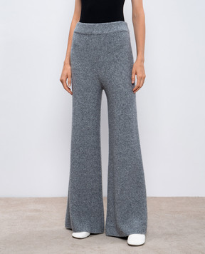 LISA YANG Khloe cashmere gray melange flared pants 2023272