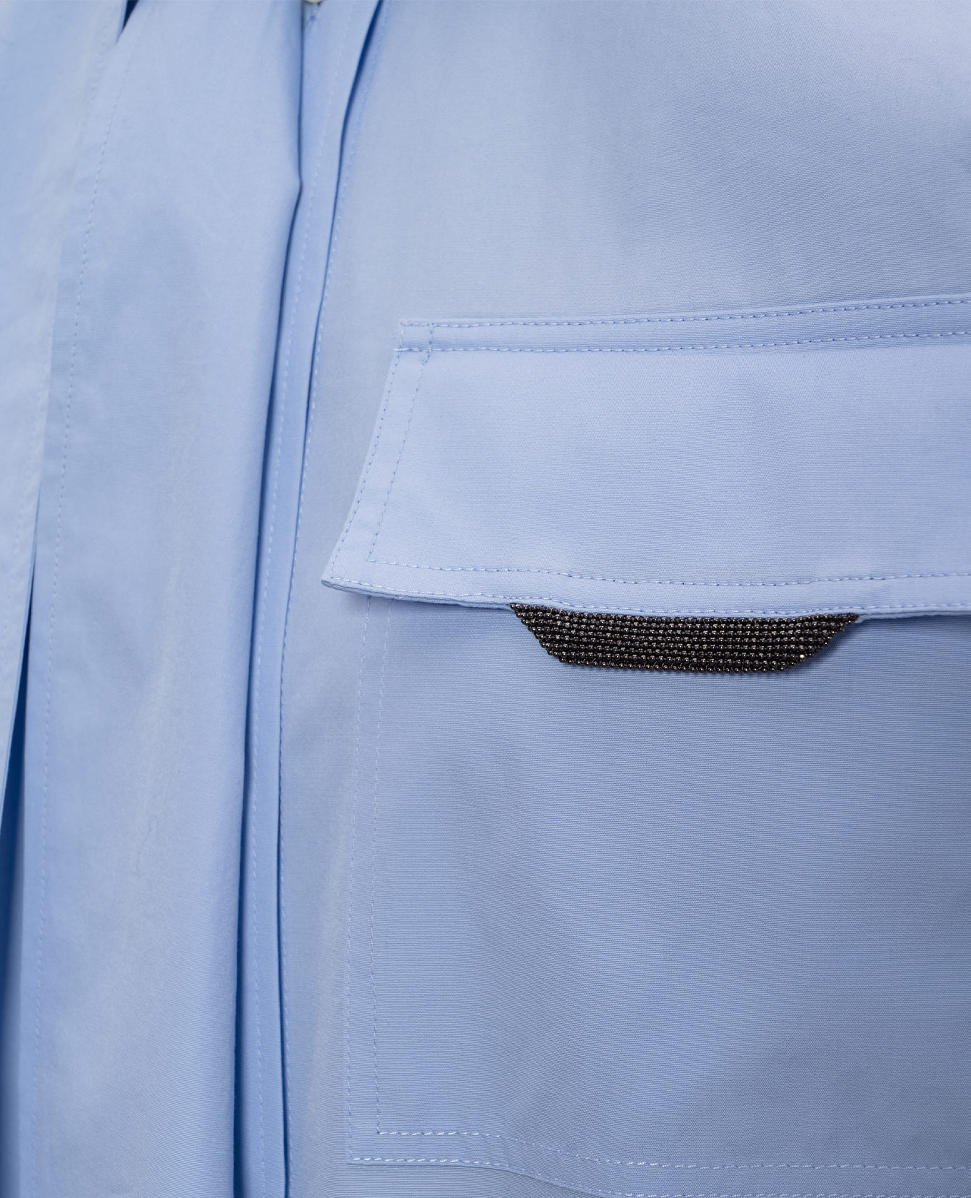 Blue shirt with a monil chain Brunello Cucinelli 5