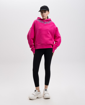 Palm Angels Pink hoodie with logo print PMBB058S25FLE002w