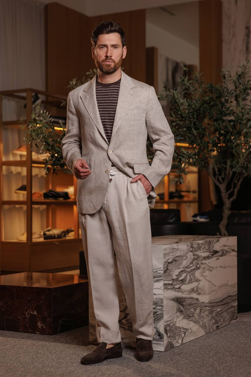 

Gray linen pants Brunello Cucinelli, Grey