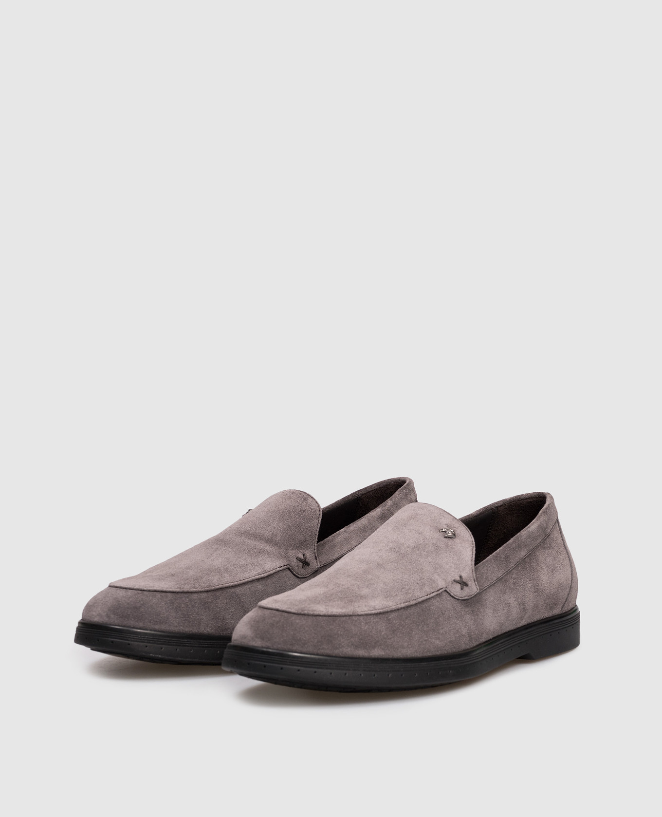 

Grey suede loafers with emblem Stefano Ricci