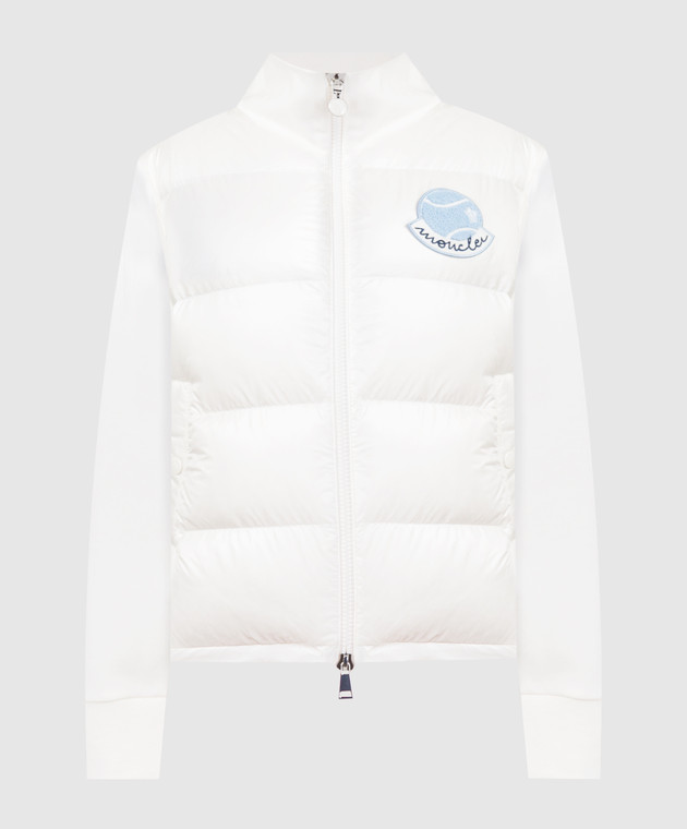 Moncler - White jacket with logo patch 8G0001589A2Y - shop with