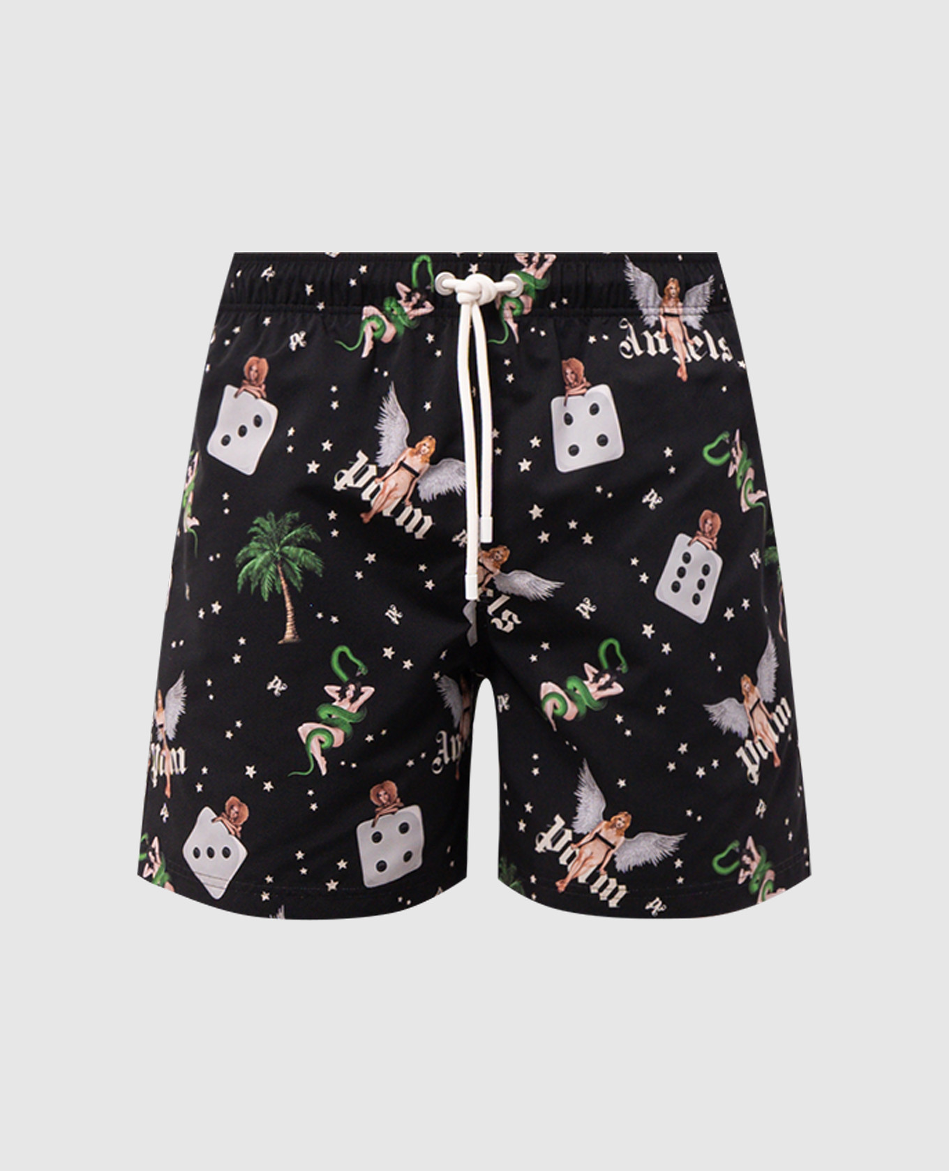 

Black swim shorts with Pin up print Palm Angels