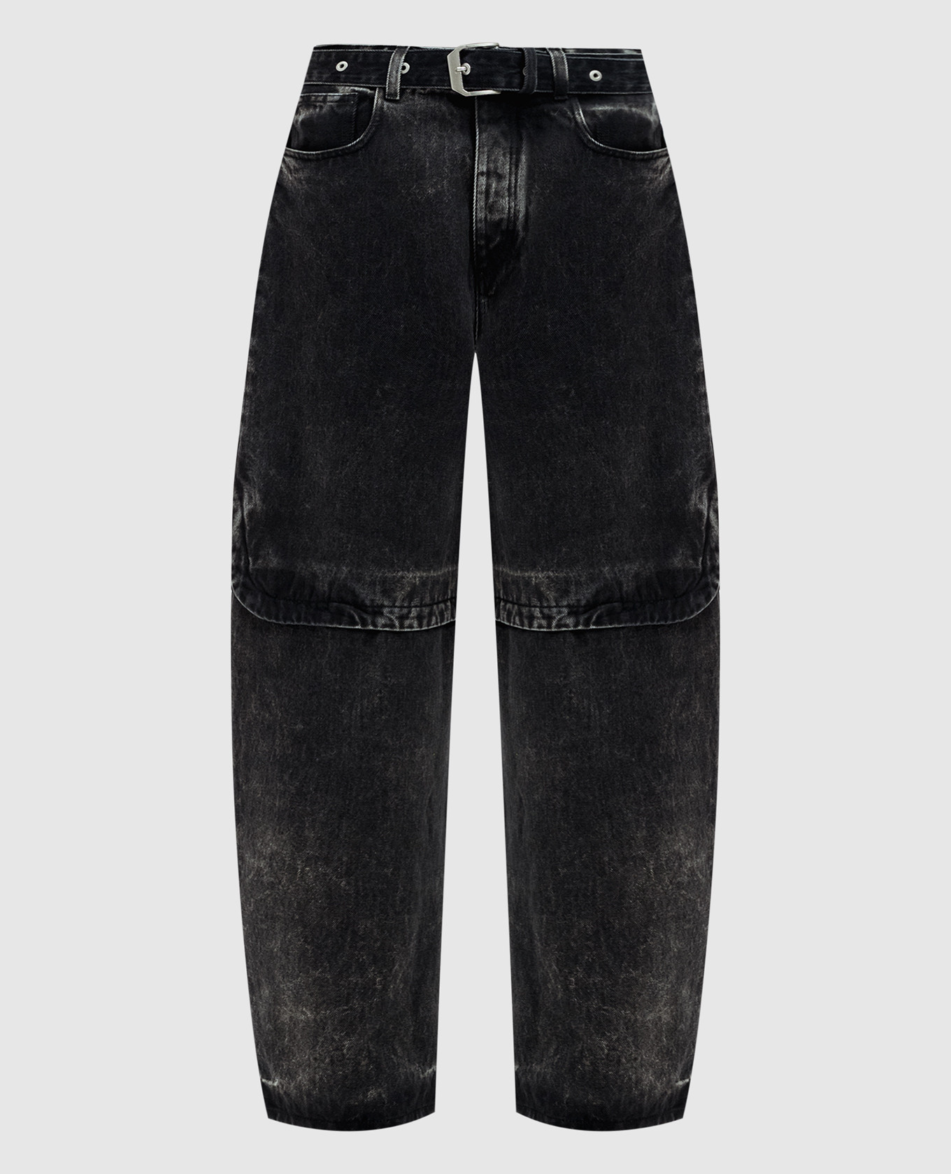 

Black mom jeans with a distressed effect SSHEENA