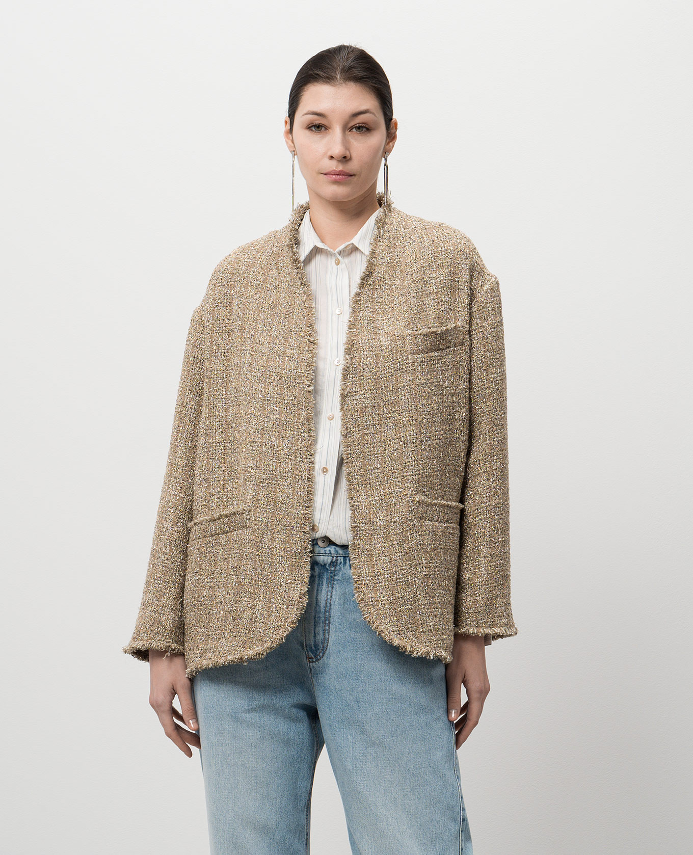 

IPANEMA tweed jacket with sequins and lurex Momoni, Beige