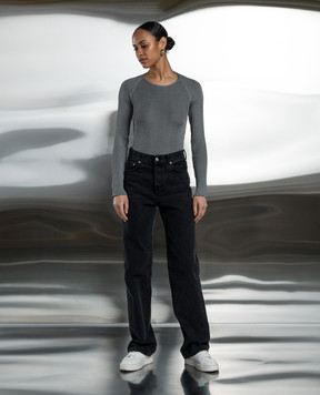 Solotre Gray ribbed sweater M3B0005