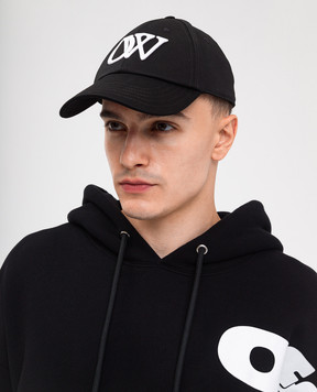 Off-White Black cap with contrasting logo embroidery OMLB069C99FAB001