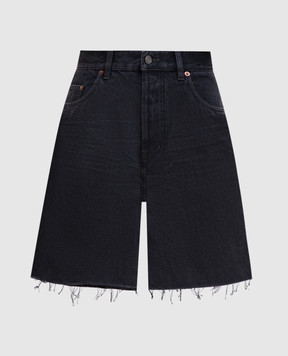 Saint Laurent Grey denim shorts with fringe 824078Y07YC