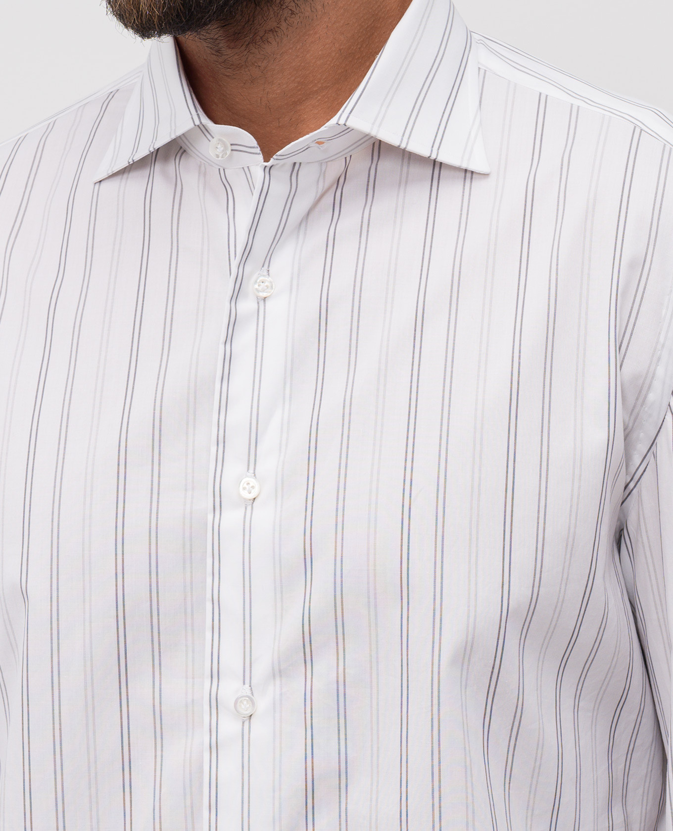 

White shirt with a striped pattern ISAIA