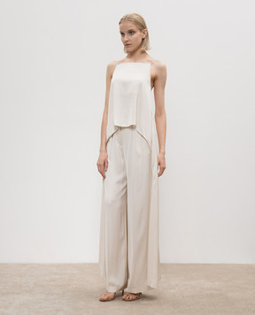 Peserico Beige asymmetric top with monil chain E0829401940