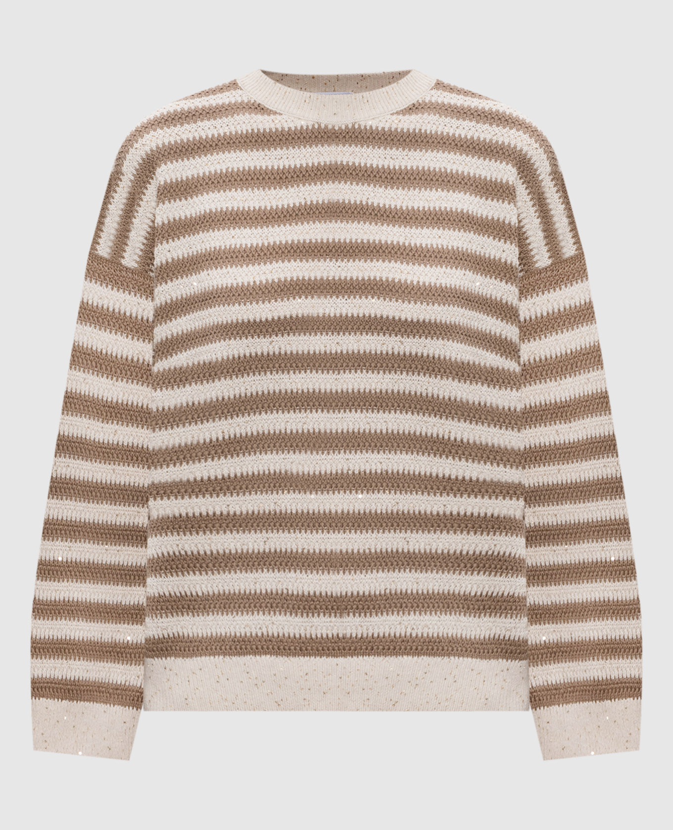 

Beige striped jumper with sequins Brunello Cucinelli