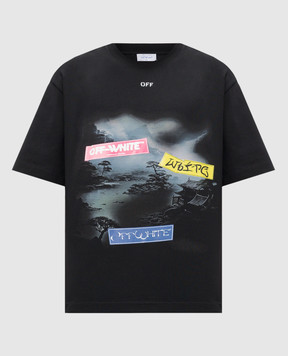 Off-White Type Sticker black t-shirt with logo print OMAA120F24JER00L