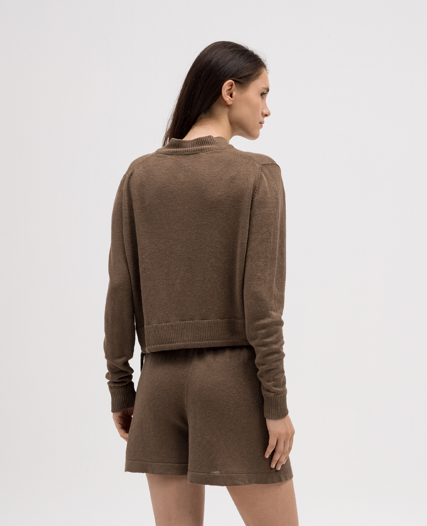 

Khaki cardigan and linen shorts suit Babe Pay Pls