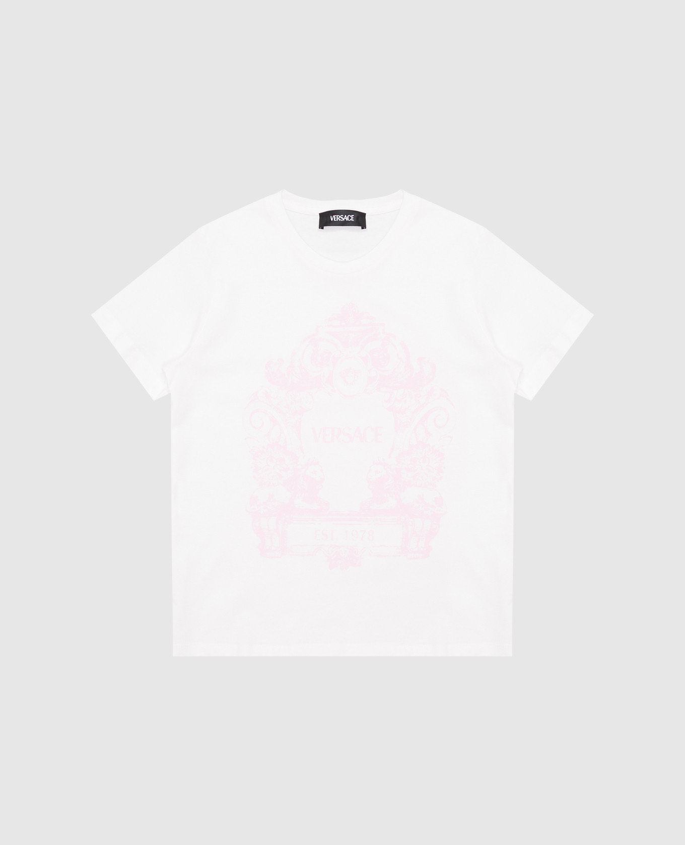 

Children's white T-shirt with logo print Versace
