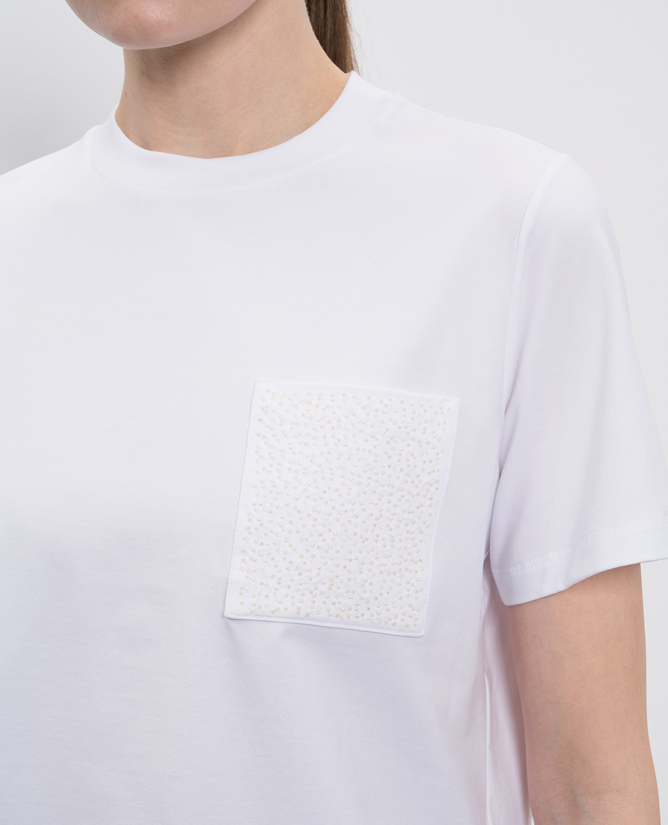 

White T-shirt with beads Peserico