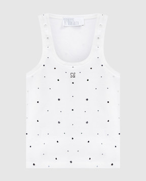 Giuseppe Di Morabito Milano White top with a scar with crystals 02SSTO25702296