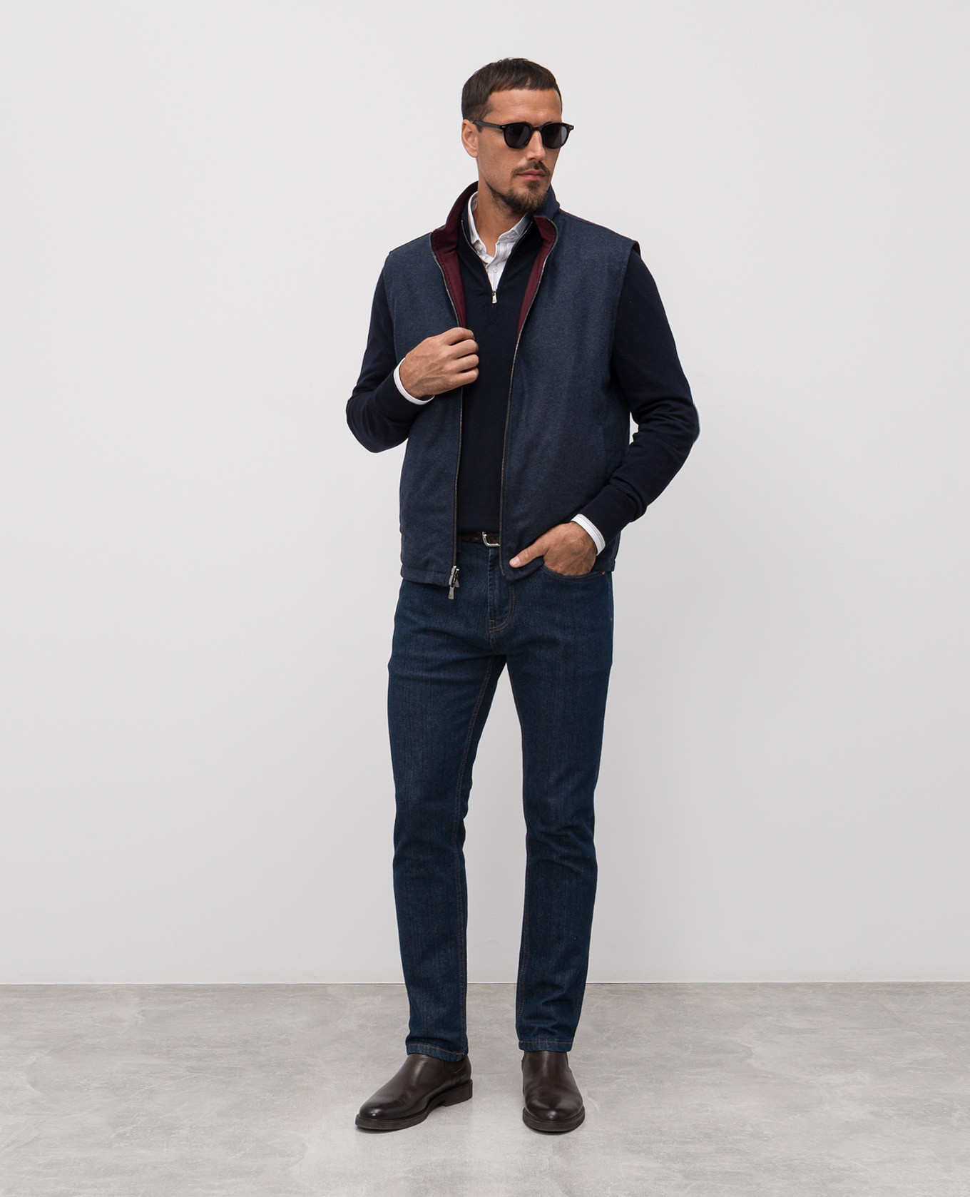 White shirt with a striped pattern ISAIA 3