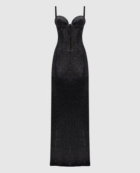 Giuseppe Di Morabito Milano Black bustier maxi dress with crystals 04SSDR457FC04428AC