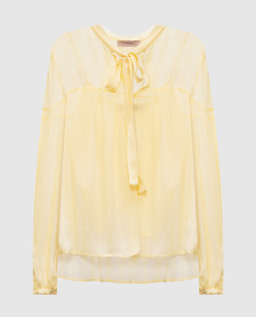 Twinset Yellow blouse with jacquard pattern 251TP2263