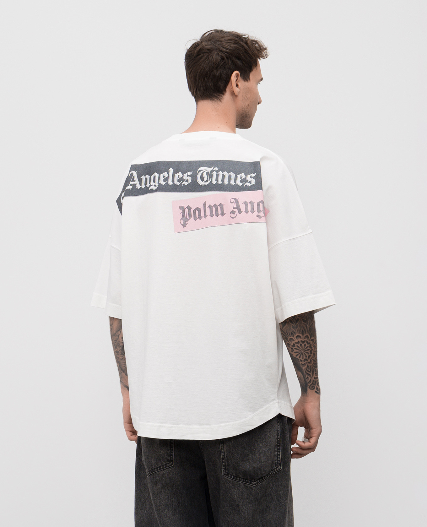 

White T-shirt with logo Palm Angels