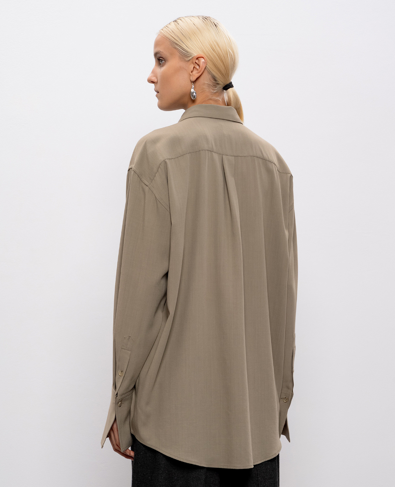 Khaki shirt with wool Toteme 4