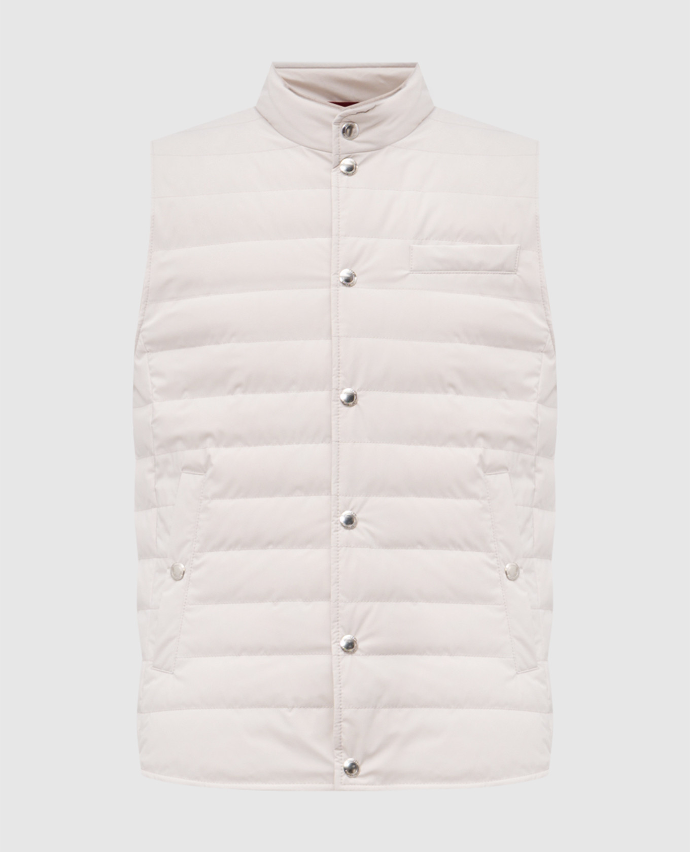 Beige quilted down vest Brunello Cucinelli