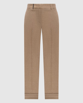 Peserico Beige wool and cashmere pants P04753D03358