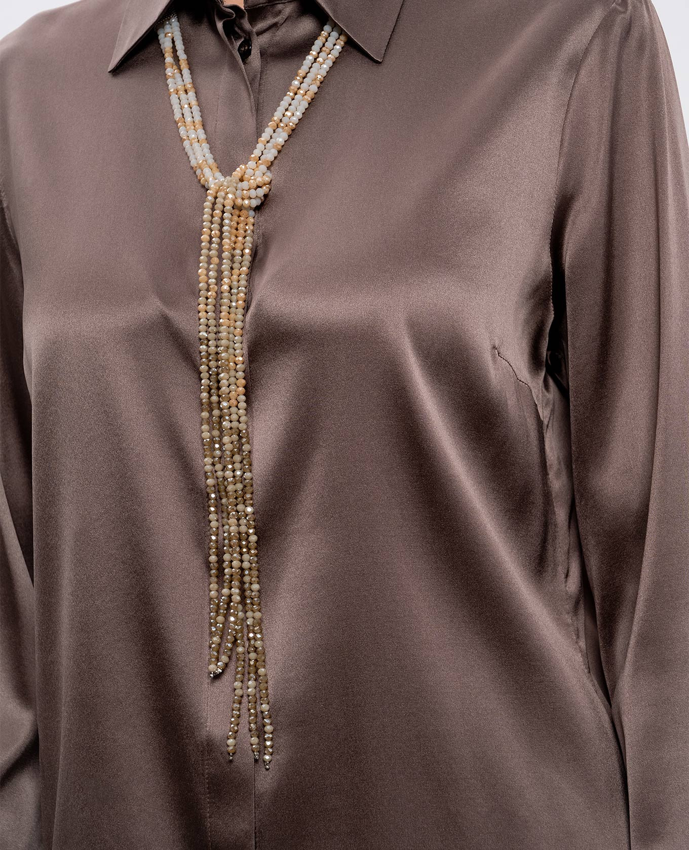 Degradé necklace with monil chain and beads Peserico 2