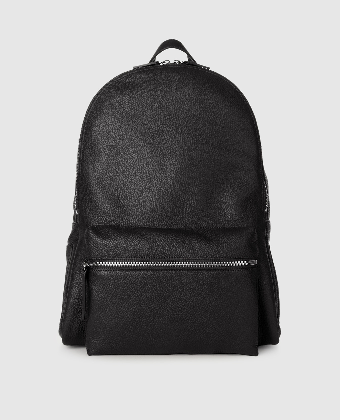 

Black leather backpack with logo Orciani