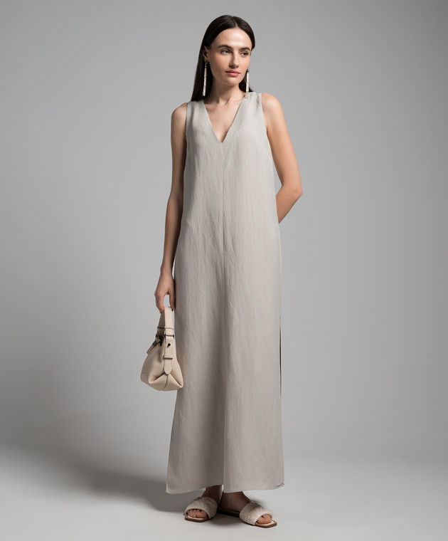 chinese dress ladies Linen Midi Dress – Gorsuch main image 1