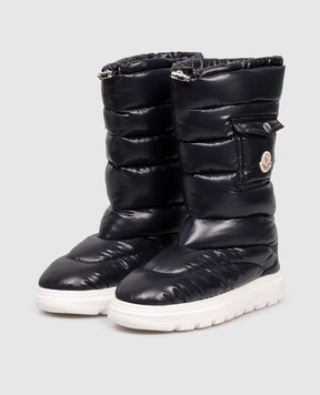Moncler ENFANT Petit Gaia blue quilted boots K29544H00010M3463