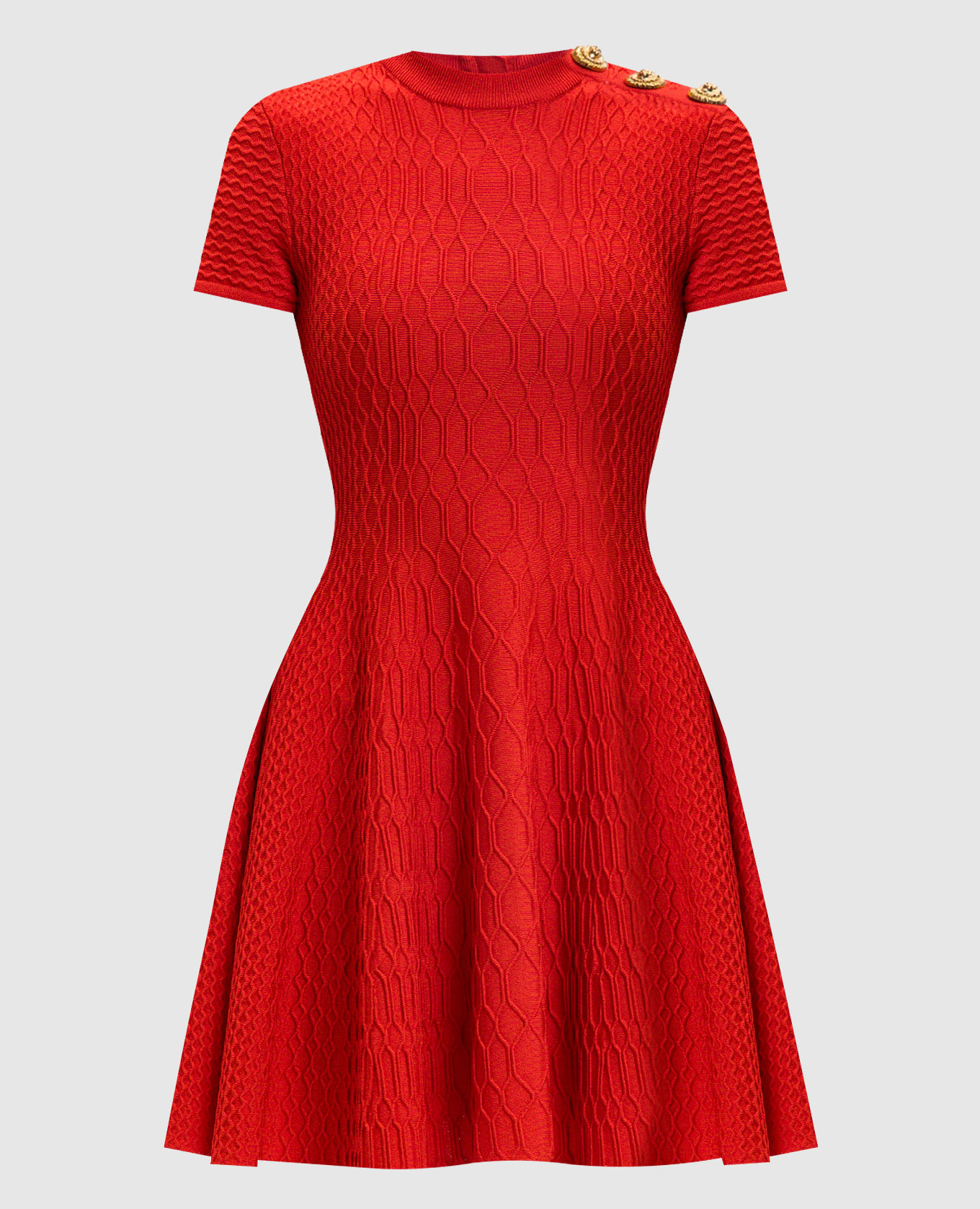 Red mini dress with textured pattern Balmain