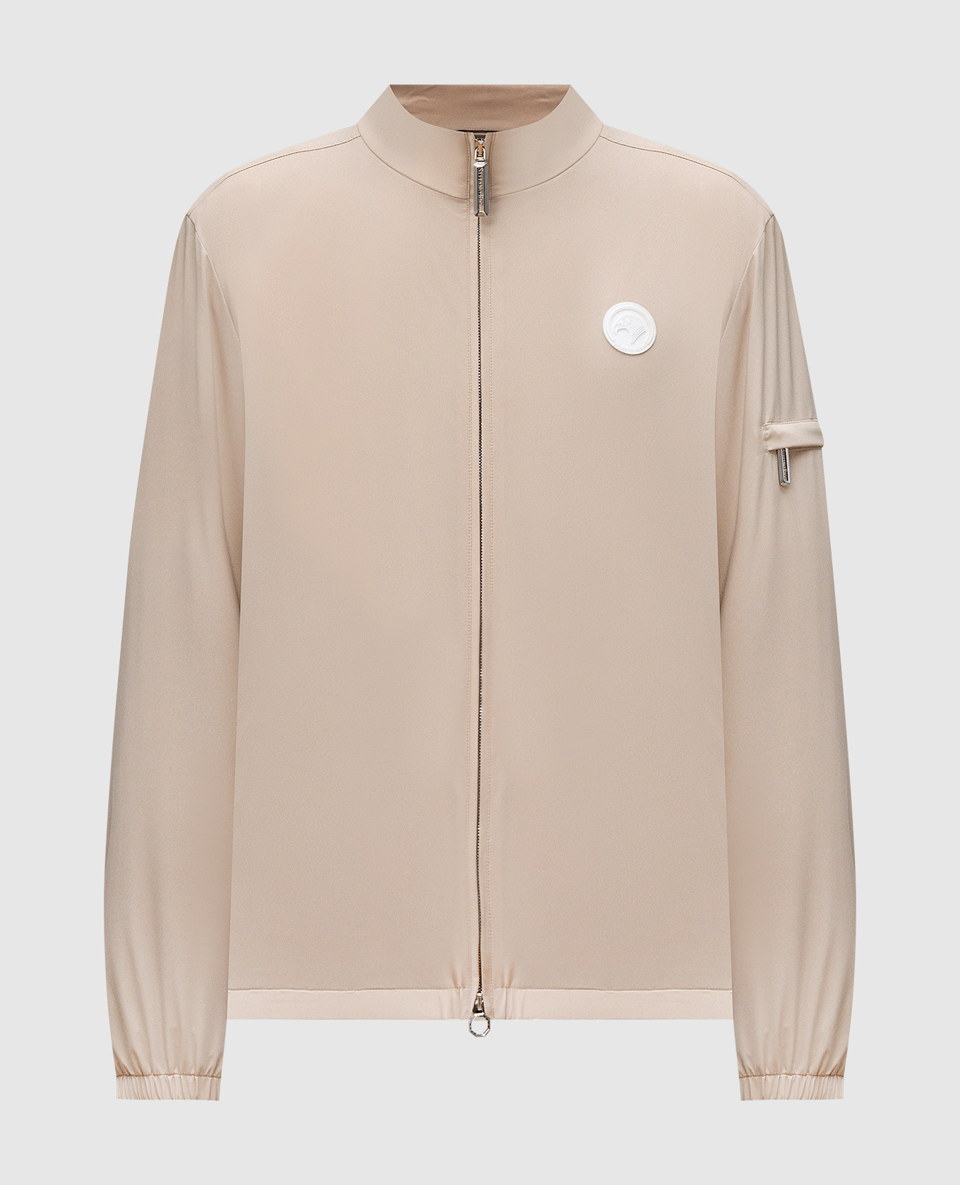 

Beige windbreaker with emblem patch Stefano Ricci