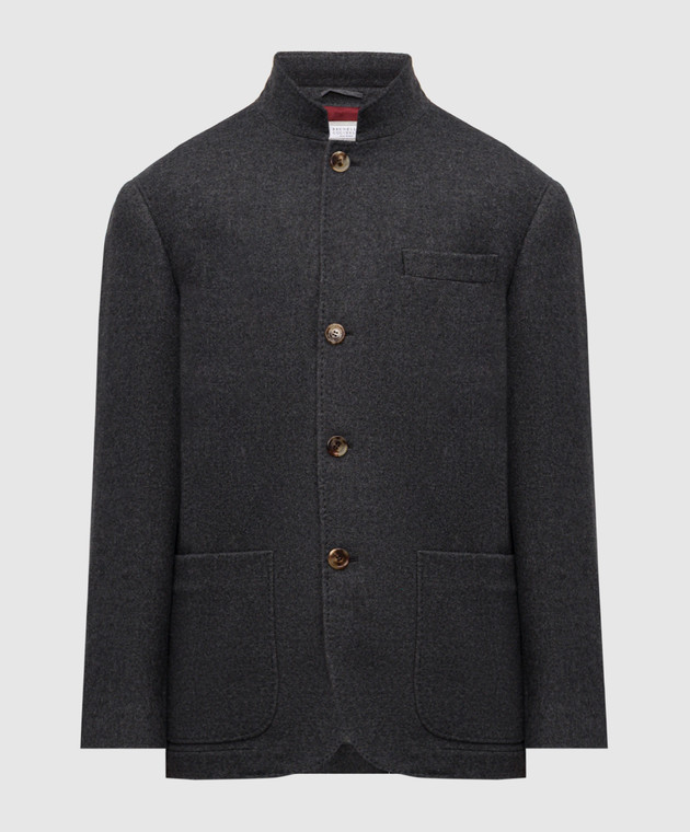 Brunello Cucinelli - Gray cashmere blazer MT4016265 - shop with
