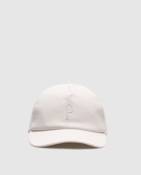 Peserico White combination cap with leather R76044C0RCC488