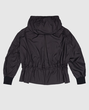 Moncler ENFANT Children's black jacket with logo patch 1A0005254A81810