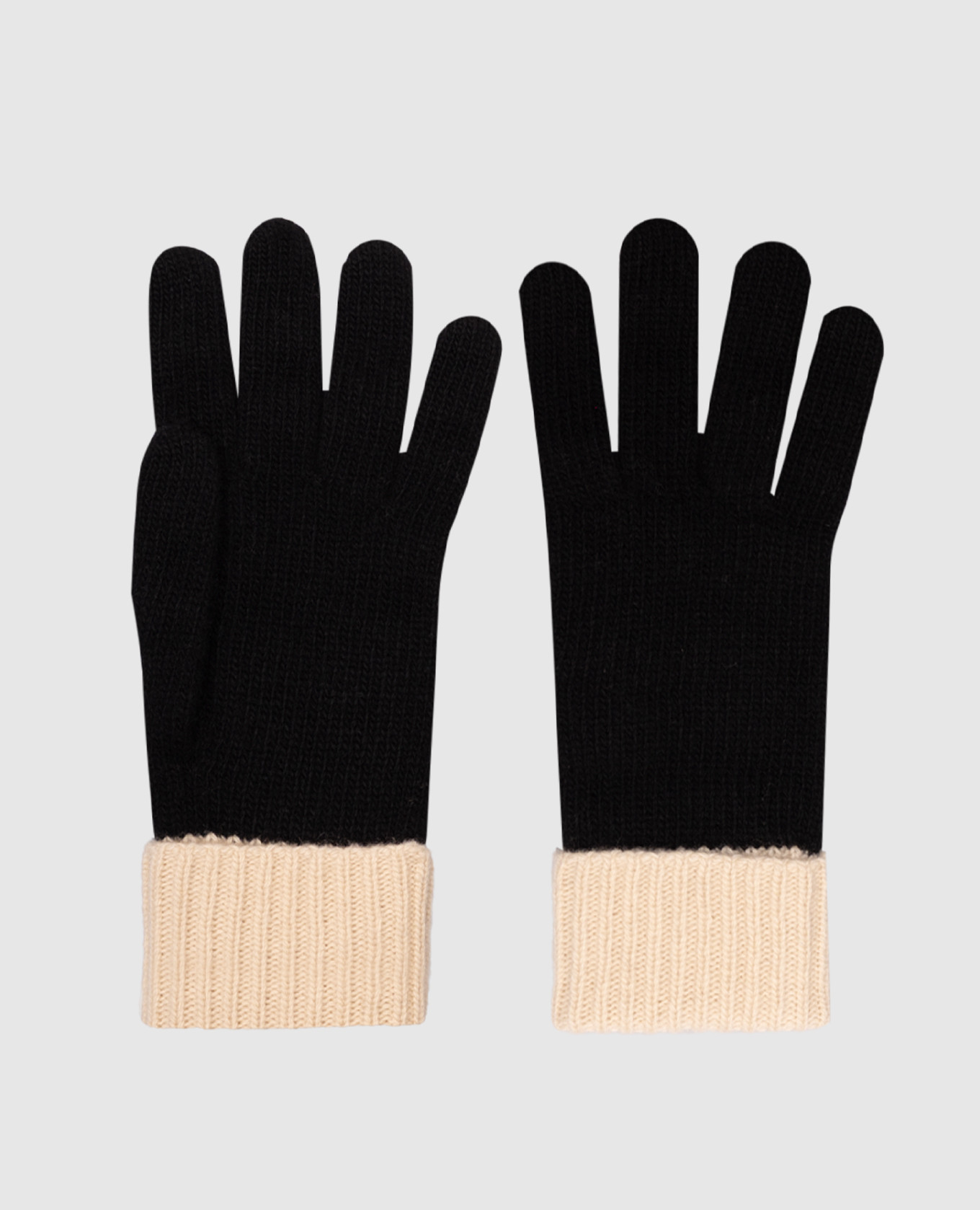 

Black wool gloves with embroidered monogram logo Valentino