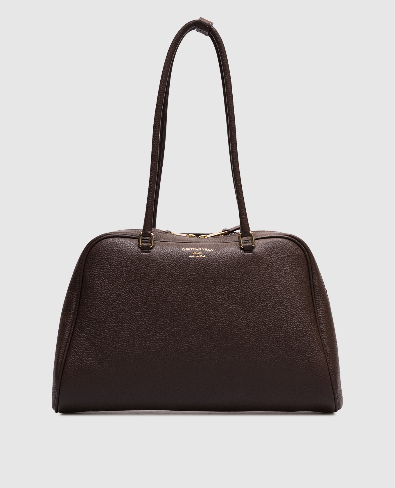 

Hilary brown leather trapeze bag Christian Villa