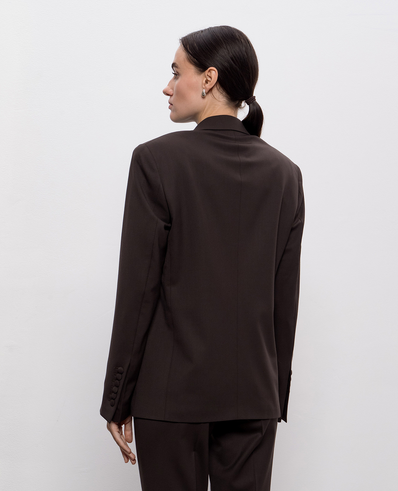 Brown double-breasted wool jacket Jacob Lee 4