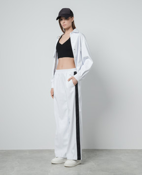 Twinset White pants with metallic logo 241AP2201
