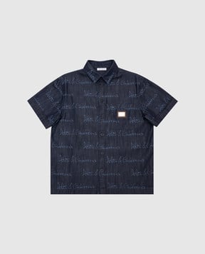 Dolce&Gabbana Children's blue denim shirt with logo L44S21LDC8736