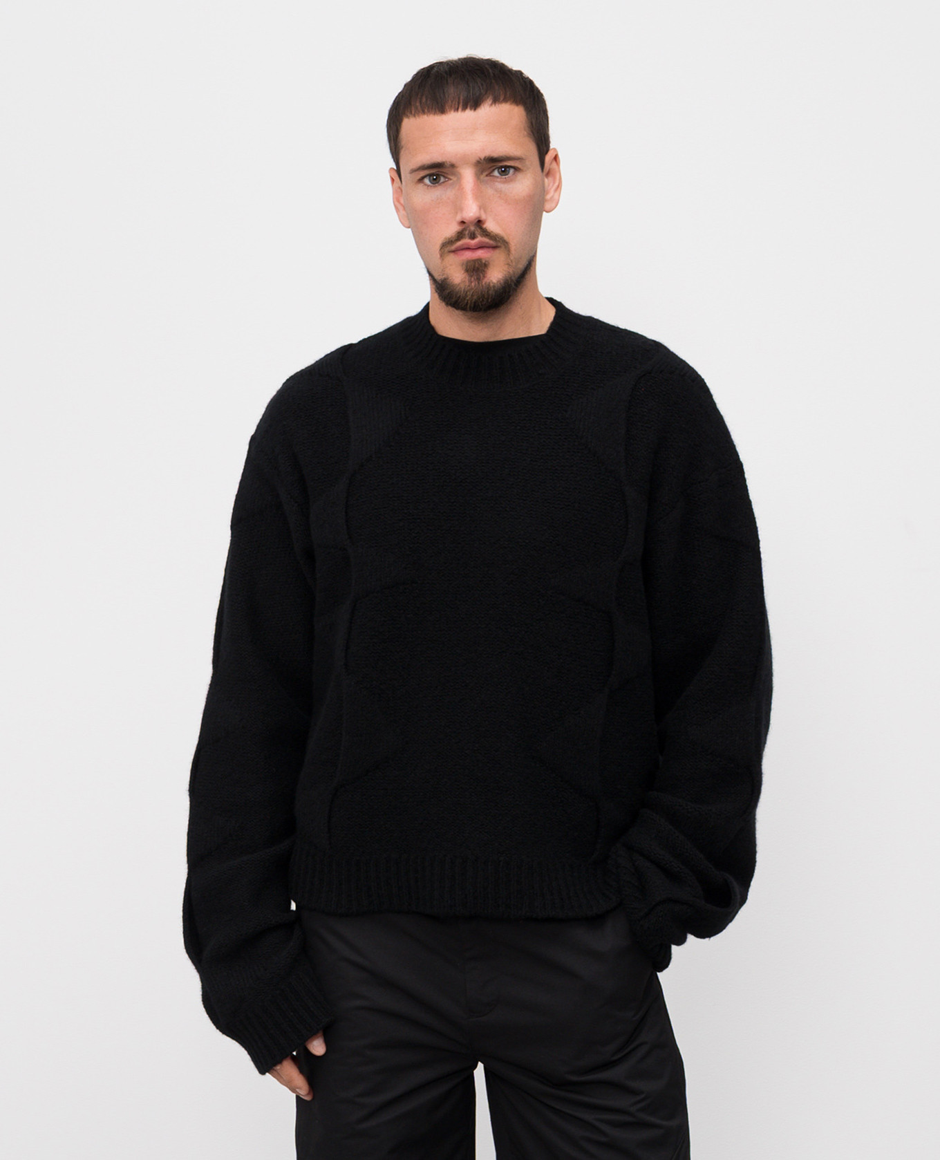 Black sweater with wool and cashmere Heliot Emil 3