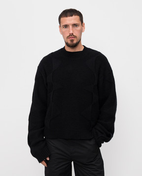 Heliot Emil Black sweater with wool and cashmere M07063