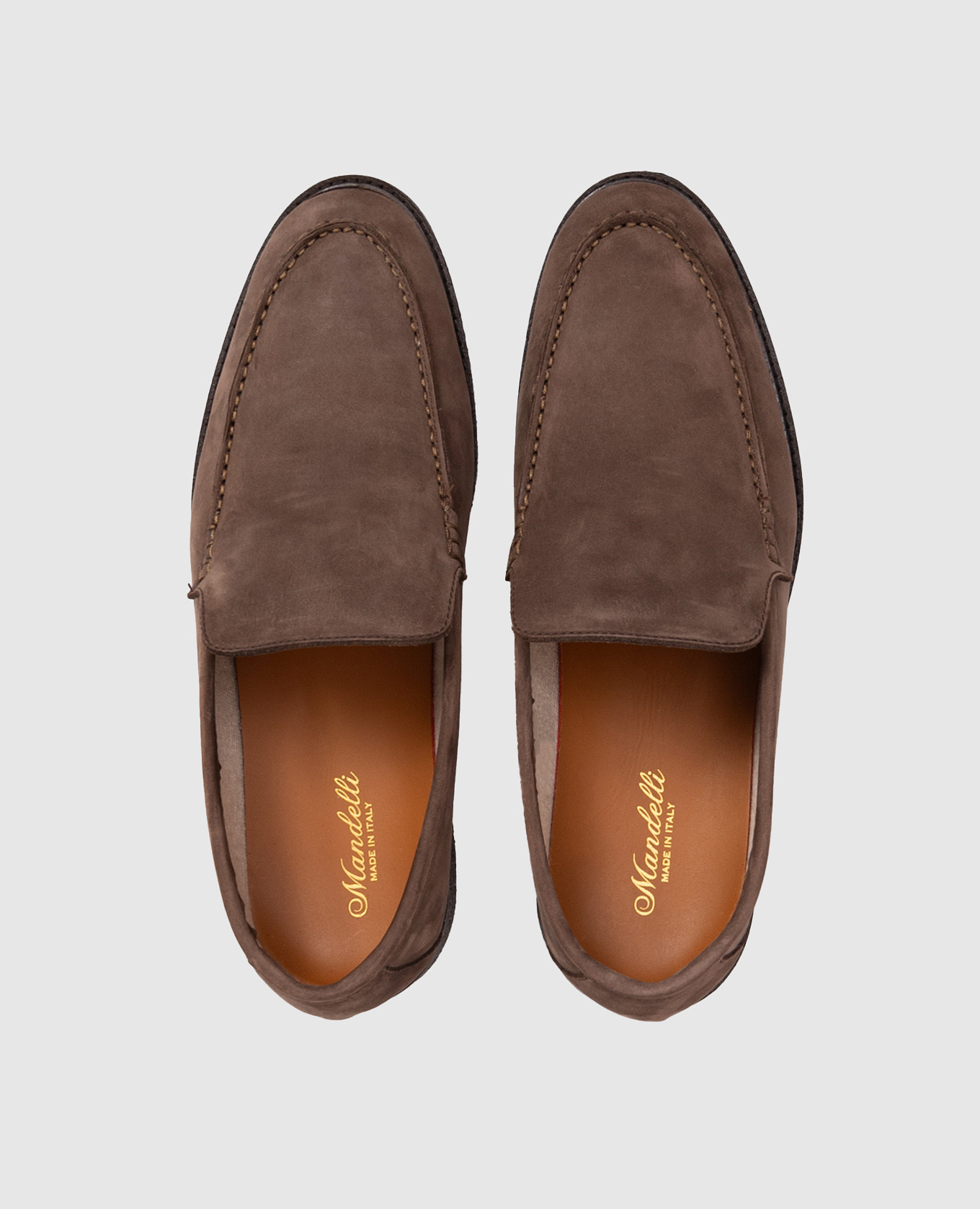 Brown nubuck loafers Enrico Mandelli 4