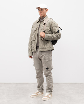 C.P. Company Grey pants with logo patch MPA211A005529G