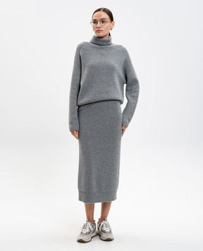 Peserico Gray wool sweater with lurex S99422F0709095